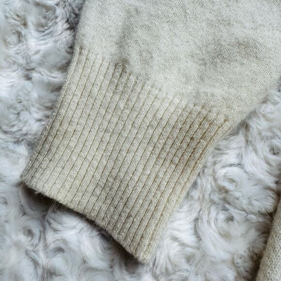 Claude Vernet Women Lambswool Angora Rabbit Hair Ivory Mock Turtleneck VTG Large - Picture 4 of 9